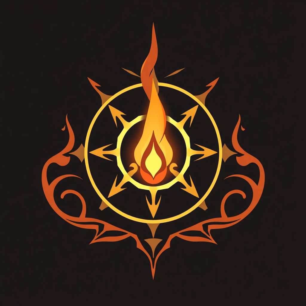 AI generated image by FLUX.1-schnell: Draw a Logo that is also a conceptart that symbolizes ai and alchemy. High quality. Everything should look nice and warm