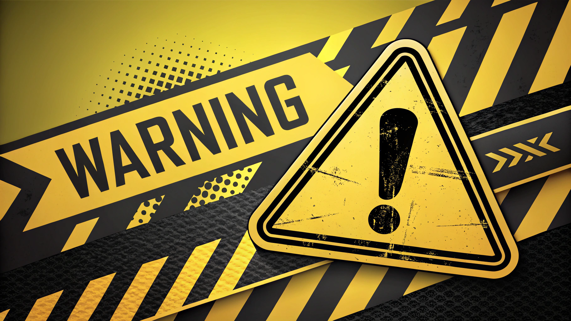 AI generated image by Red Panda AI: warning motif, yellow and black, alert