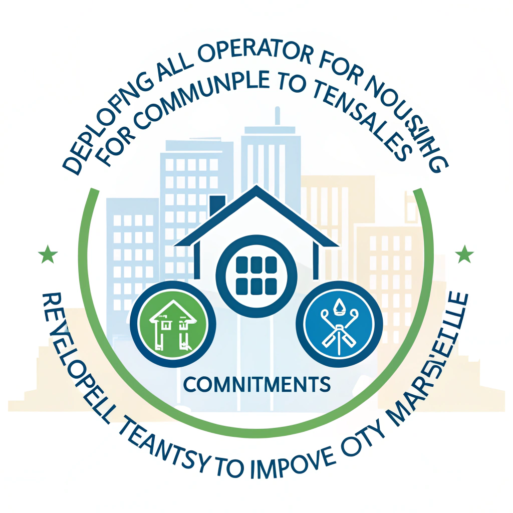 AI generated image by Red Panda AI: Peux tu créer un logo représentant les 3 engagements suivants :
- Déployer l’ensemble de nos compétences d’opérateur de l’habitat pour accompagner la Métropole, ses communes et la ville de Marseille
- Renforcer la qualité de service rendue aux locataires pour participer à l’amélioration de leur cadre de vie
- Développer notre attractivité interne et notre image de marque