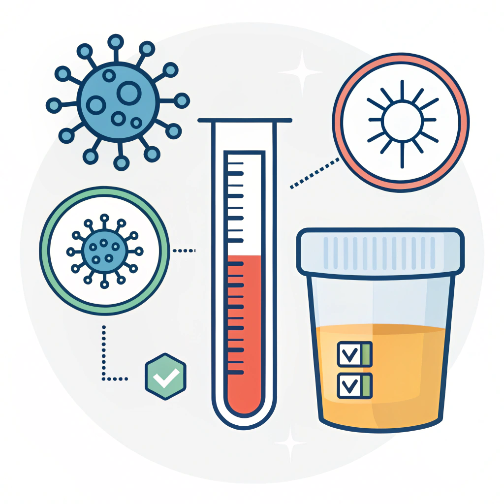 AI generated image by Red Panda AI: Imagen para el diseño de un Icono para un software que su función es hacer antibiogramas y urocultivos.