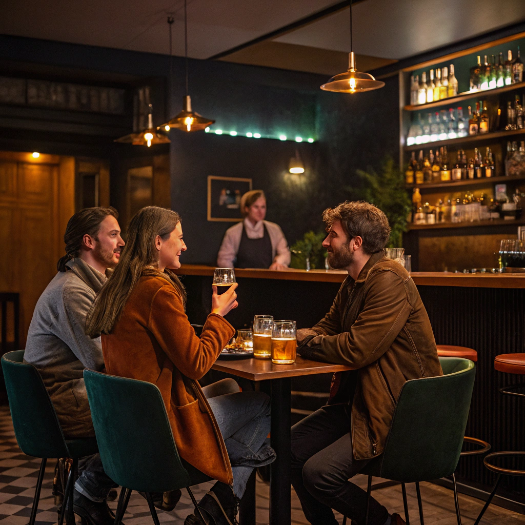 AI generated image by Red Panda AI: People sitting at a table at a bar