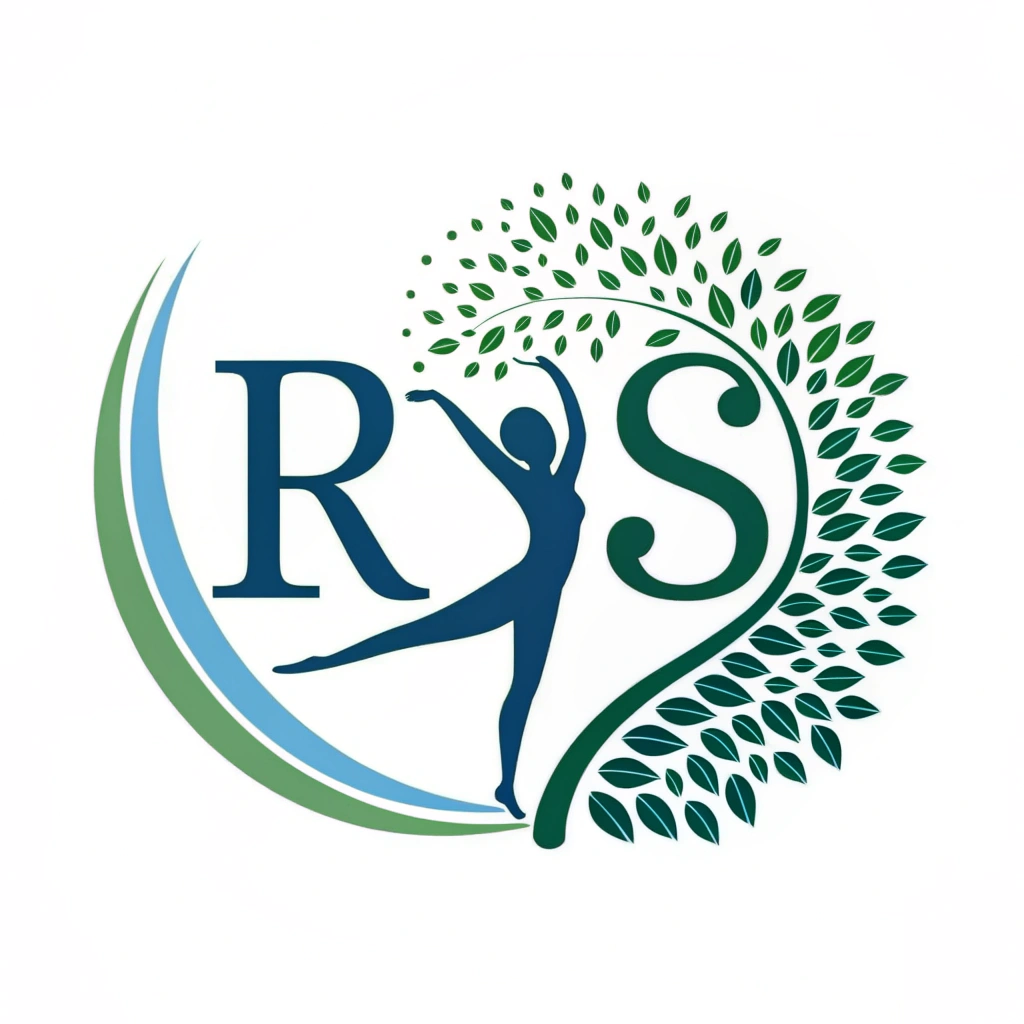 AI generated image by Red Panda AI: Design a minimalist and modern logo that creatively combines an "R" and an "S" into a unique and stylized form. The "R" should convey dynamism and transformation, while the "S" flows organically to symbolize health, balance, and vitality. Use fresh and natural colors such as shades of green, blue, or combinations that evoke wellness. The design should be clean, symmetrical, and versatile for various platforms, maintaining a professional and approachable look.