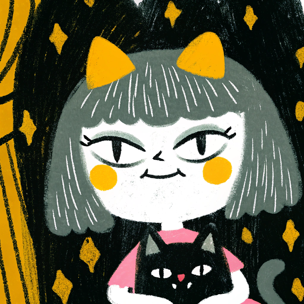 AI generated image by Red Panda AI: a girl, little baby, chibi kawaii,silver bob hair,cat ears, silver eyes,tsurime, slant eyes, fang, smirk,blush, holding a cute kitten, pink dress,