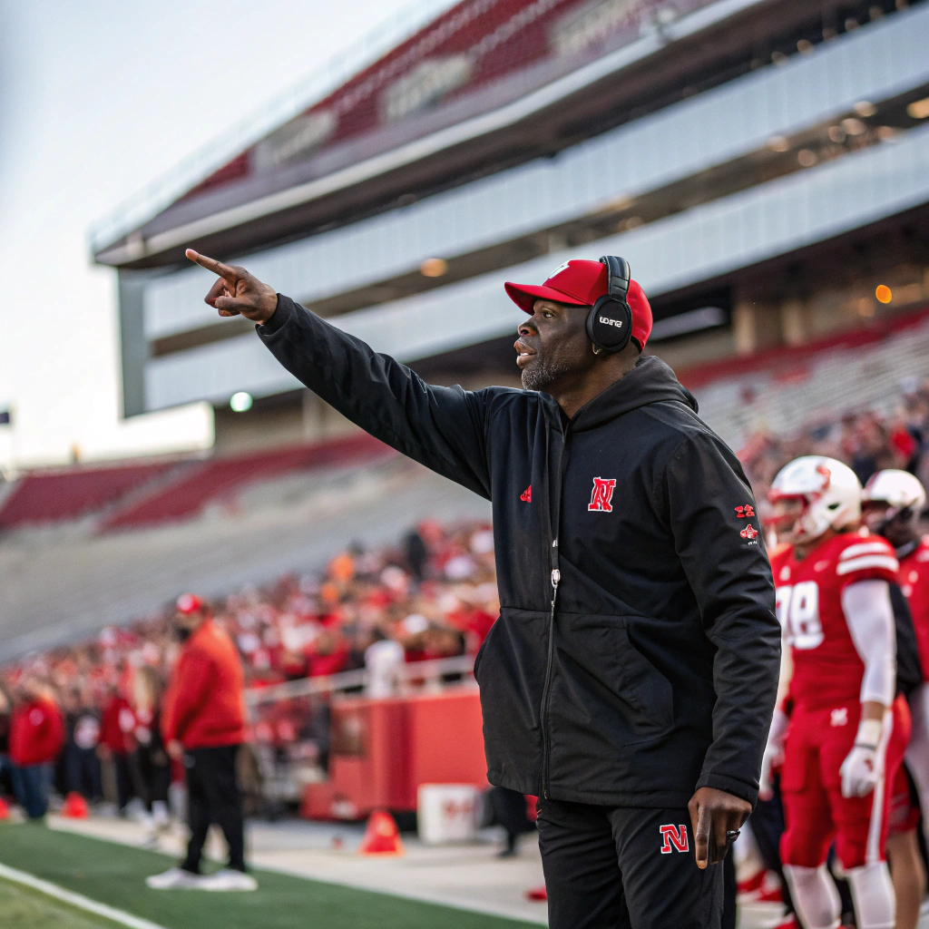 AI generated image by Red Panda AI: deion sanders as coach for the nebraska cornhuskers