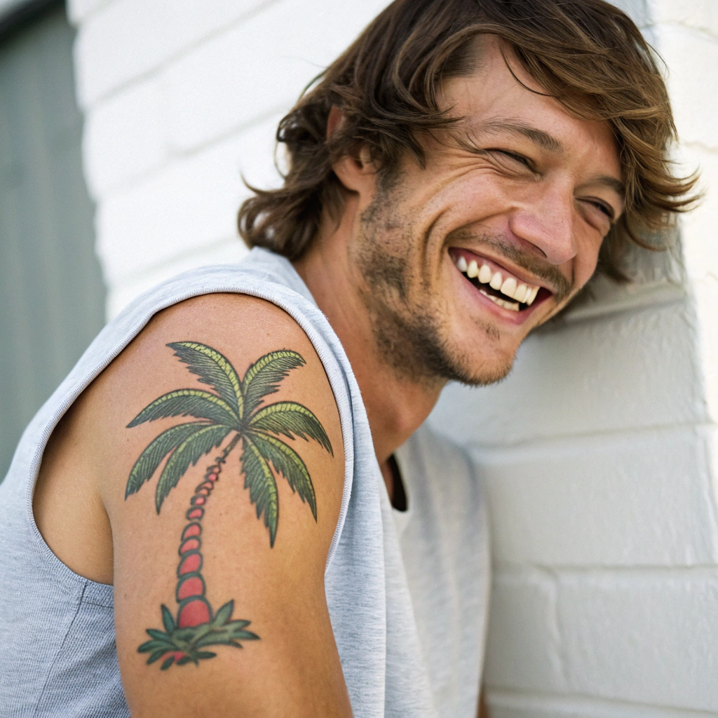 AI generated image by Red Panda AI: Palm guy smiling