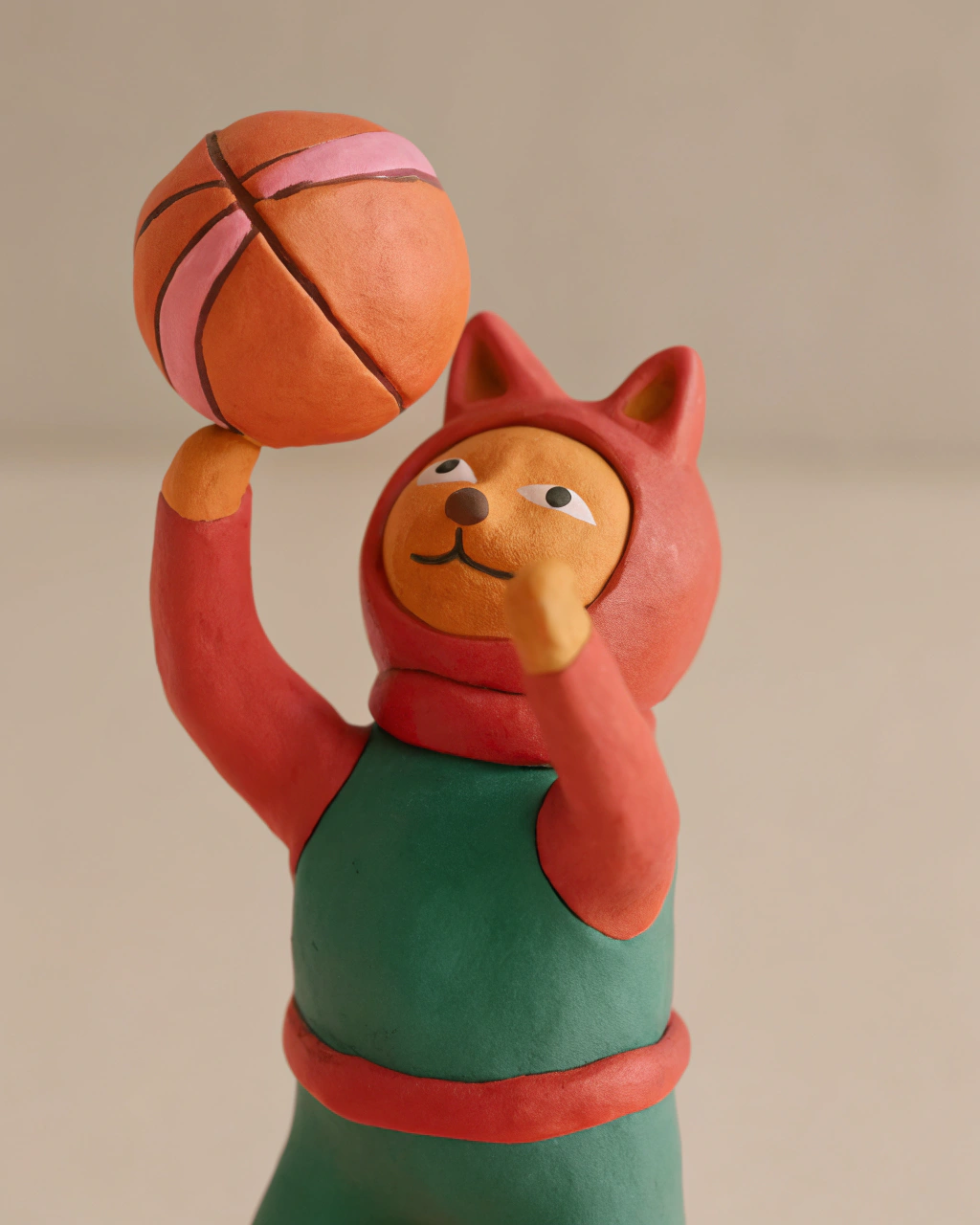 AI generated image by Red Panda AI: Red fox play basketball in astronaut suit
