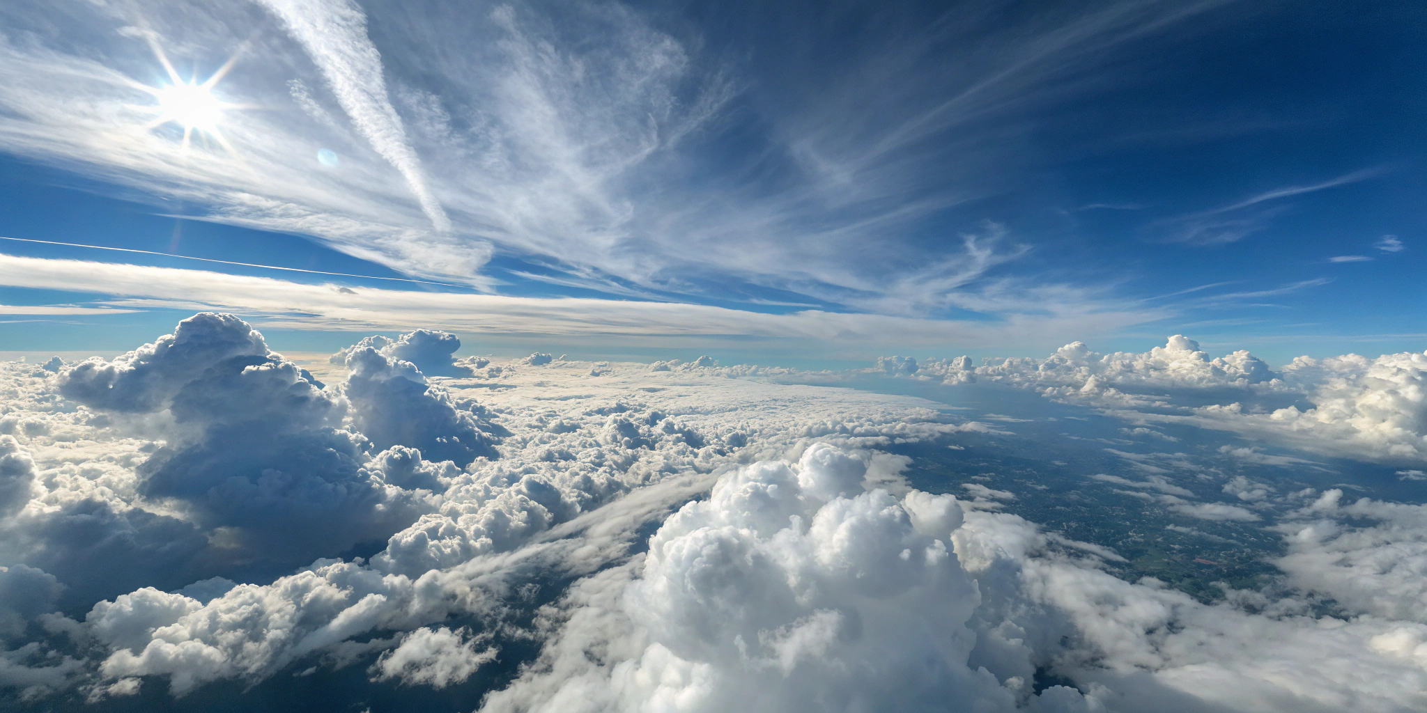 AI generated image by Red Panda AI: create a 360 degree image above the clouds