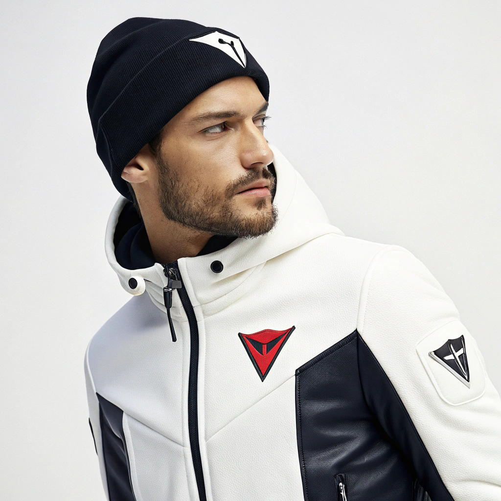 AI generated image by Red Panda AI: génére des variations de logos minimalistes d'une collection capsule entre dainese et dior