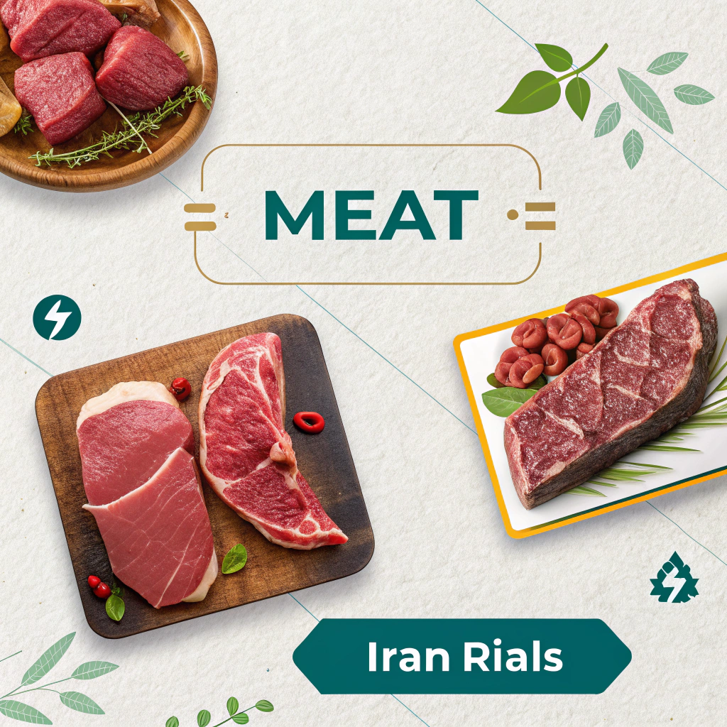 AI generated image by Red Panda AI: Produce for me an image that shows the price of meat in Iran