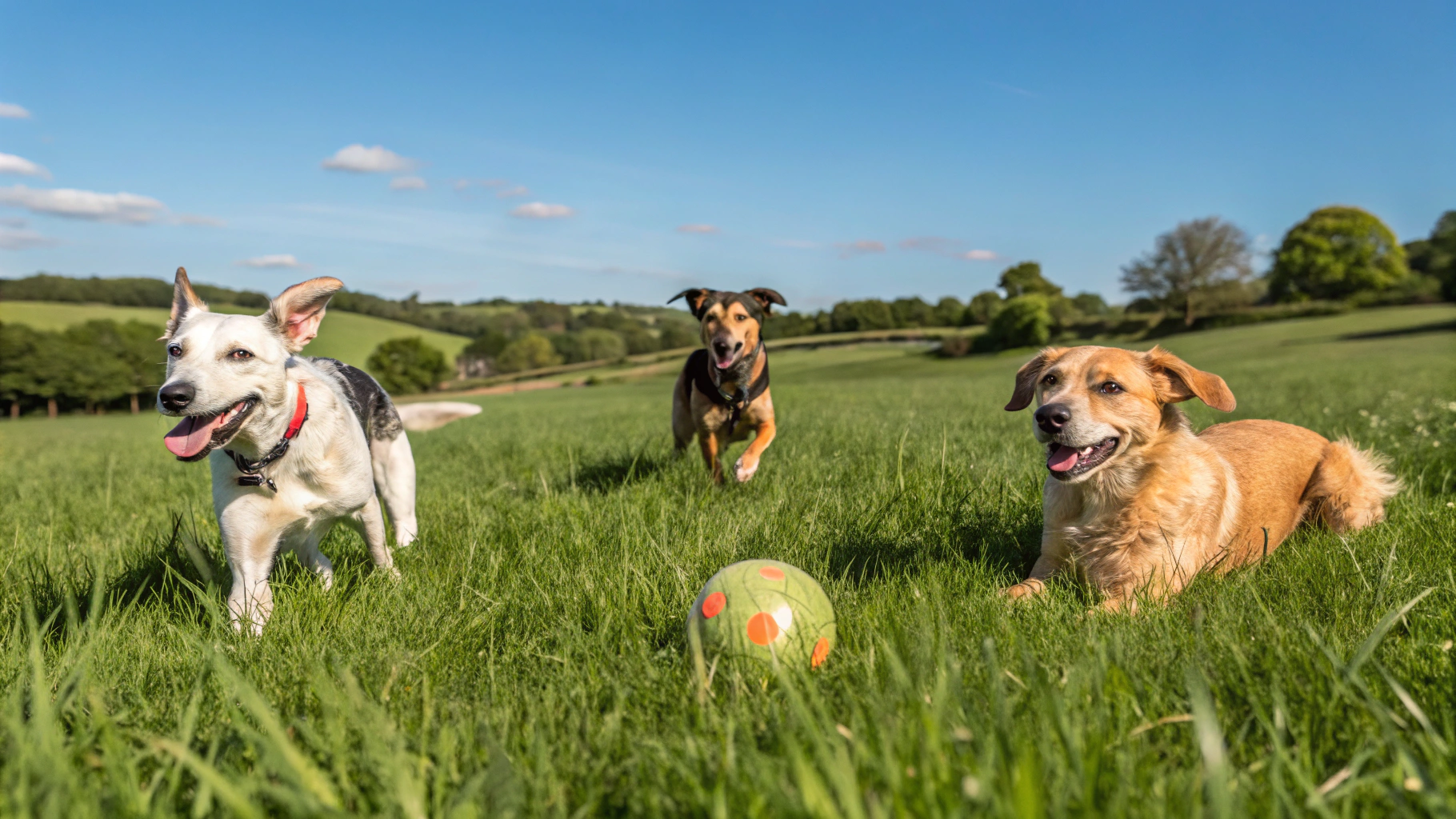 AI generated image by Red Panda AI: dogs to be adopted, beautiful scene