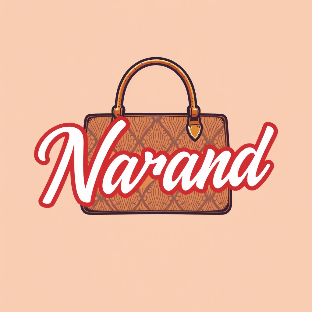 AI generated image by FLUX.1-schnell: make luxury bag logo with #5e2025 color name Nara and typo  blosta script