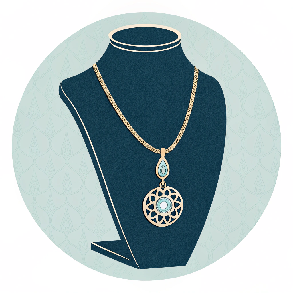AI generated image by Red Panda AI: necklace icon minimal 