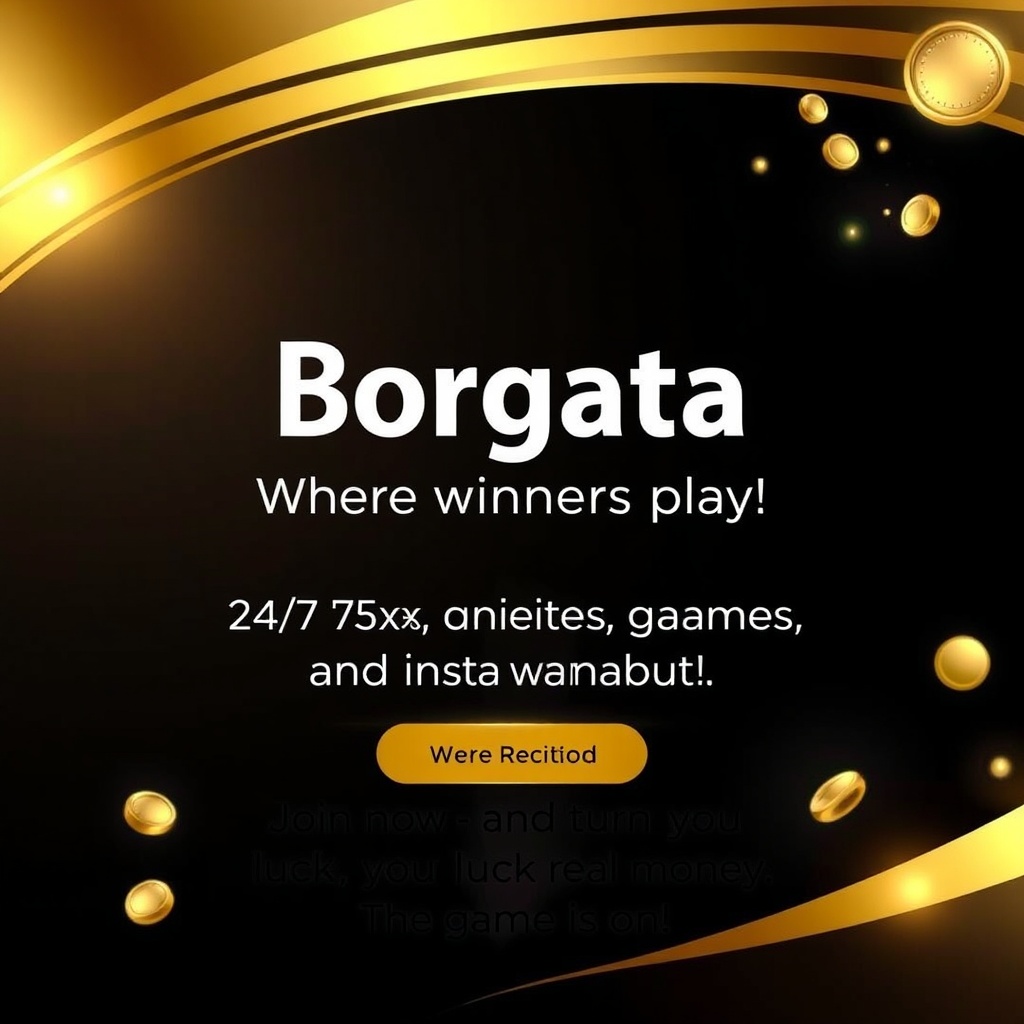 AI generated image by FLUX.1-schnell: Background: A sleek and luxurious design with golden and black colors. You can use images or illustrations of casino games (poker, roulette, slots).

Main Text: "🎰 Borgata Casino – Where winners play! 💰" This should be in a bold and stylish font.

Sub Text: "24/7 action, exciting games, and instant Cash Out! 🏆" Use a slightly smaller font, but still eye-catching.

Call to Action: "Join now and turn your luck into real money. The game is on! 🎉" Place this at the bottom to attract visitors.