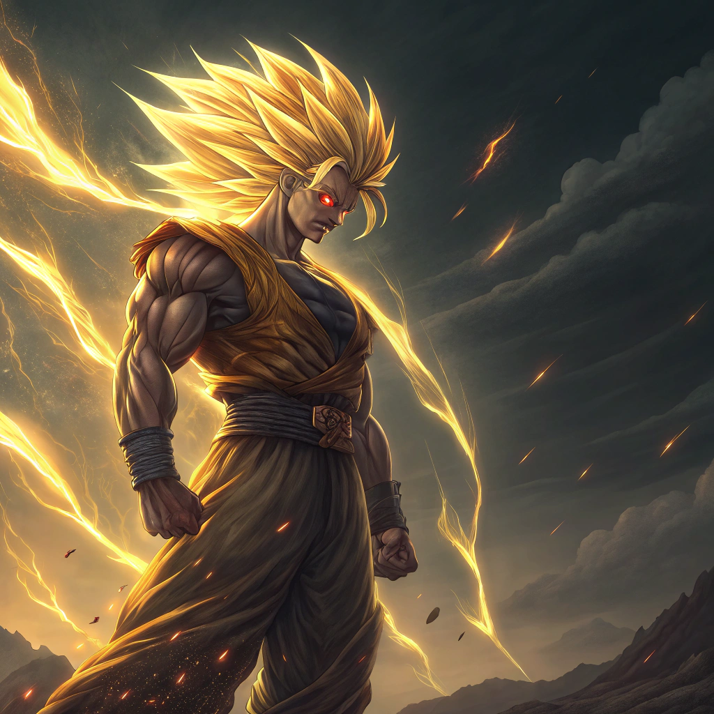 AI generated image by Red Panda AI: Super Saiyan God