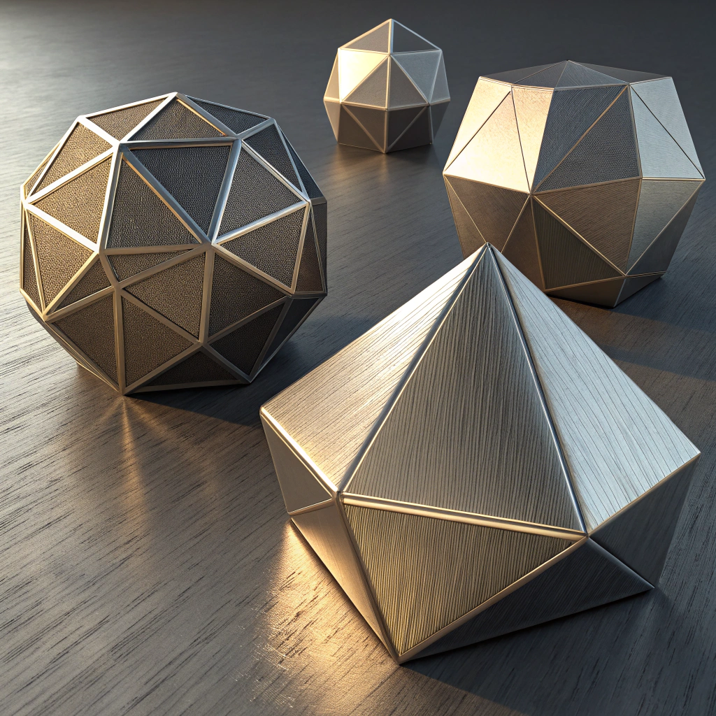 AI generated image by Red Panda AI: 金屬質感的幾何圖