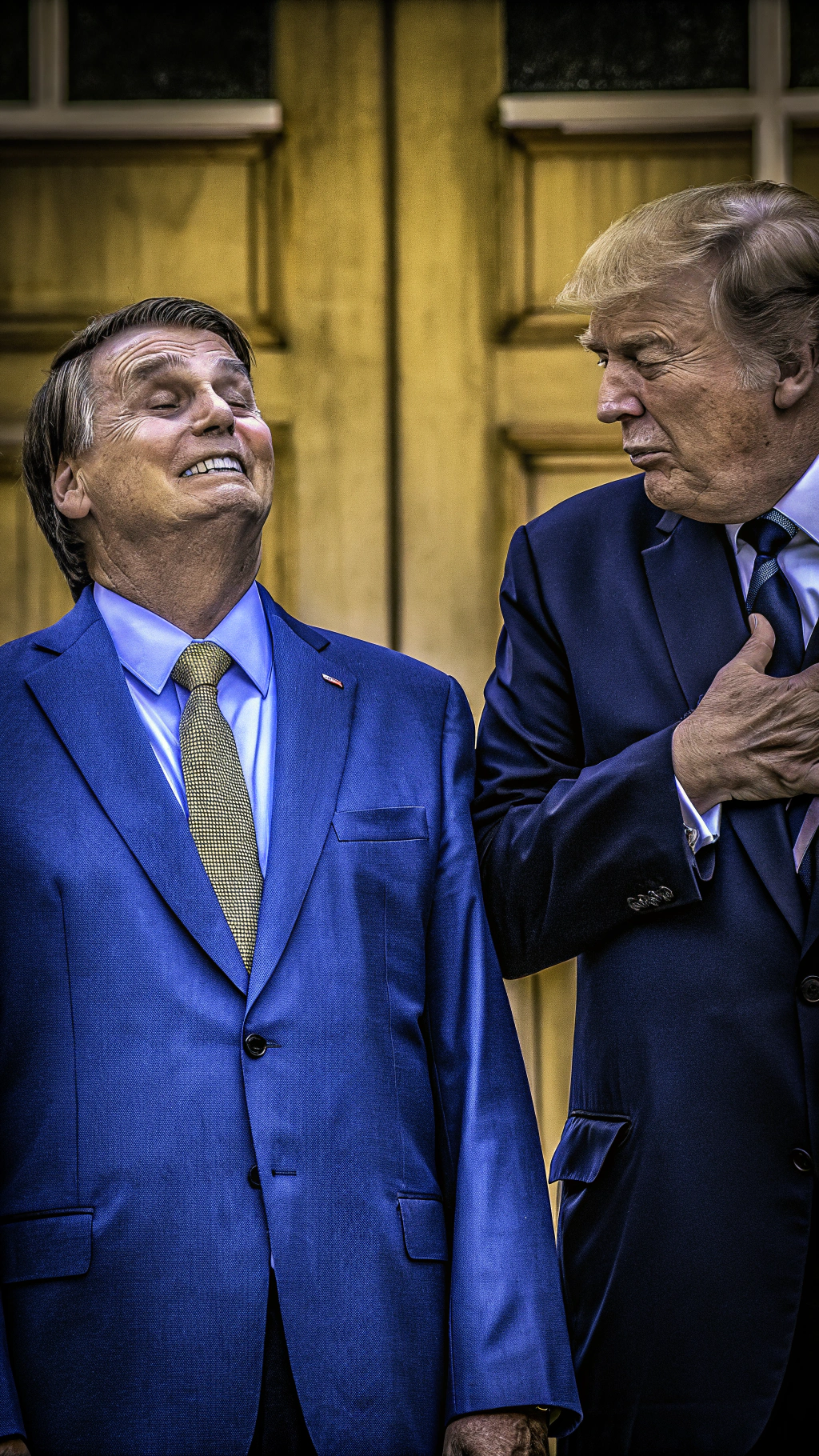 AI generated image by Red Panda AI: Jair Bolsonaro in love with Donald Trump