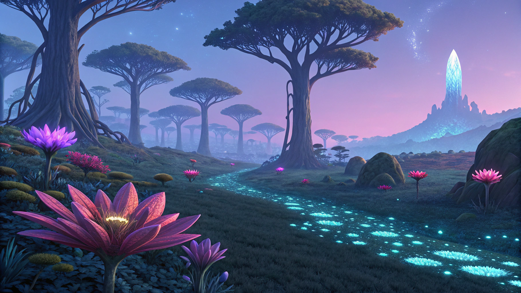 AI generated image by Red Panda AI: nature on an alien planet
