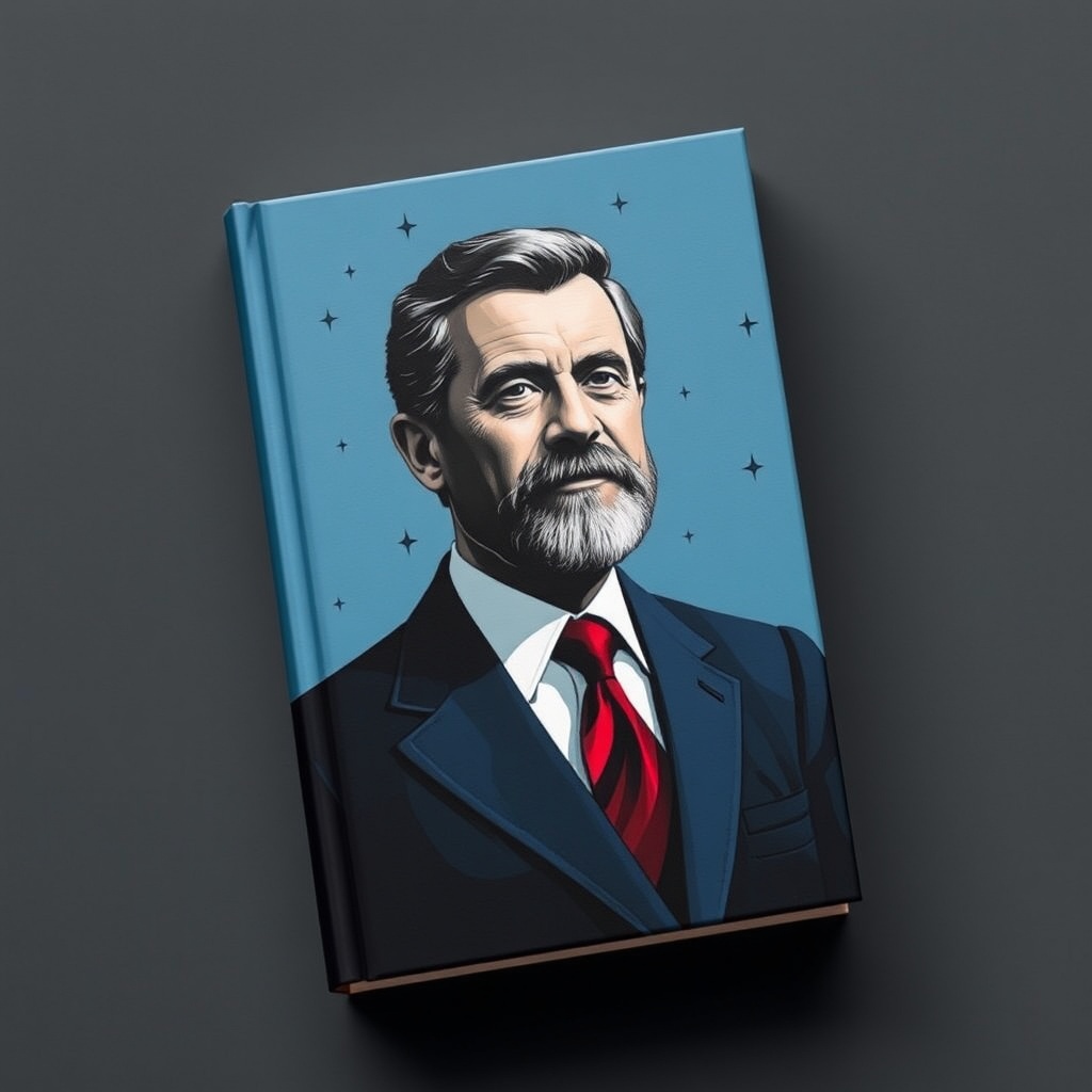 AI generated image by FLUX.1-schnell: caratula para un libro del presidente de José pardo y barreda 