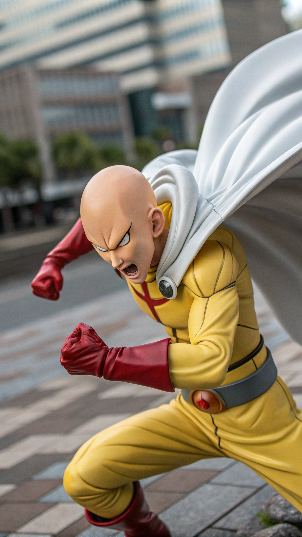 AI generated image by Red Panda AI: Saitama figthing angry style