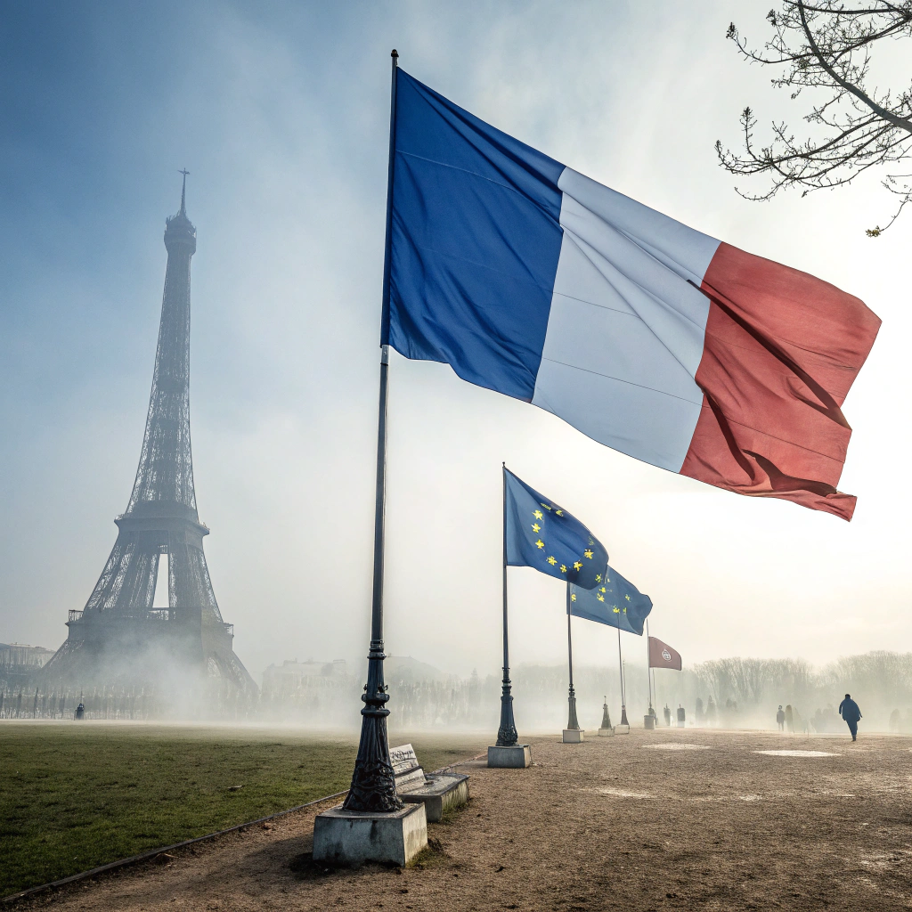 AI generated image by Red Panda AI: Une image qui montre le concept que la france refuse les dérives de la législation européenne.  Ne pas mettre de texte. 
