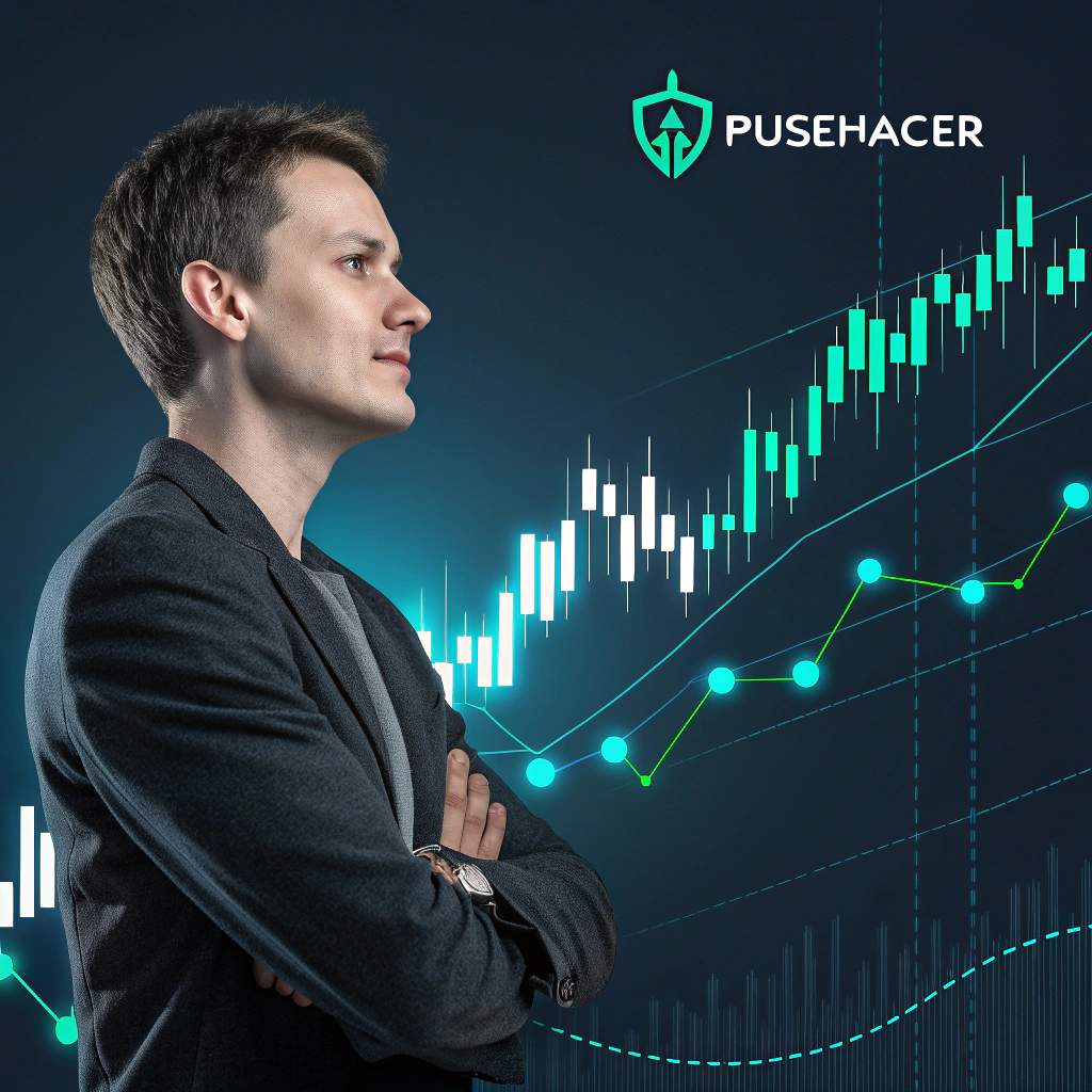 AI generated image by Red Panda AI: Uma imagem moderna e profissional destacando o PulseHacker, uma ferramenta de análise de mercado financeiro. A imagem deve transmitir inovação e confiança, com elementos visuais que remetem ao mercado financeiro, como gráficos de candlestick, linhas de tendência, e indicadores de pressão de preço. Em destaque, o nome "PulseHacker" deve estar em uma fonte elegante e tecnológica. O fundo pode ter tons escuros para dar uma aparência sofisticada, com toques de luzes em neon (azul e verde, por exemplo) para enfatizar a sensação de alta tecnologia e precisão. A imagem deve capturar o conceito de inteligência artificial em operações financeiras, com um toque de exclusividade e eficácia.
