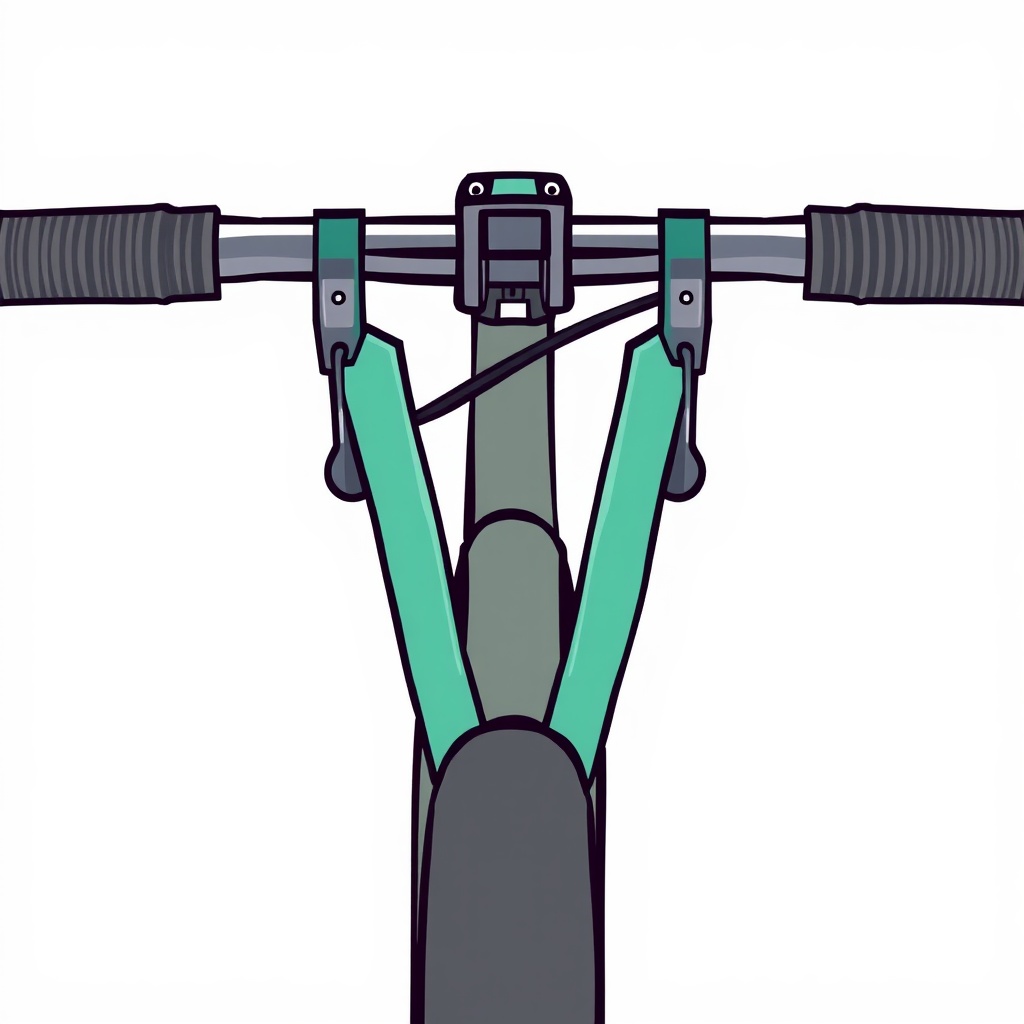 AI generated image by FLUX.1-schnell: Detail: The bicycle brakes v brake is cartoon vector, JUST the bicycle brakes v brake. the background is completely white