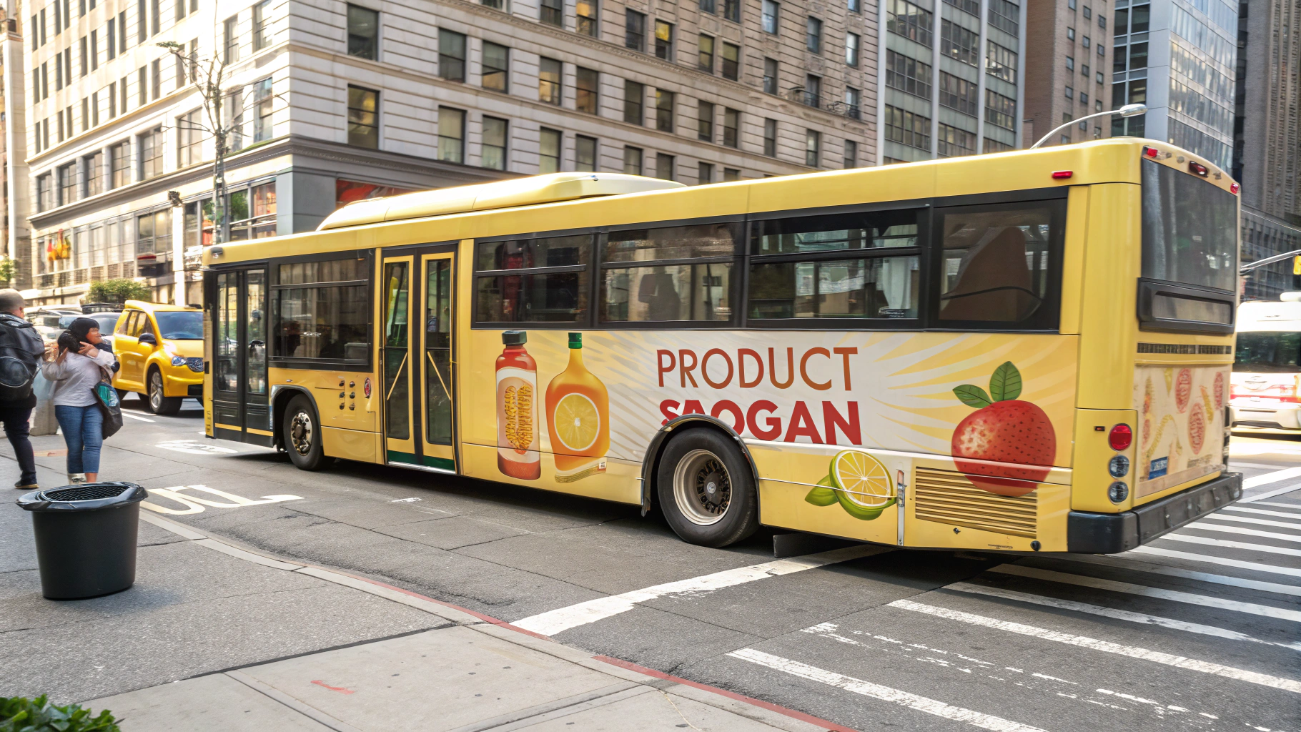 AI generated image by Red Panda AI: bus with advertasing