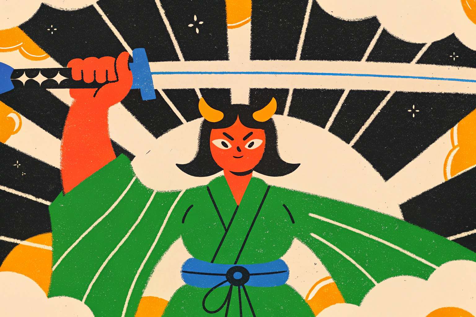 AI generated image by Red Panda AI: score_9, score_8_up, score_7_up, score_6_up, source_anime,
holding long sword, holding a runesword by the handle point the sword down,
BREAK
(Masterpiece), (expressive eyes), 1girl, 
Aka-Oni, oni, colored skin, (red_skin:1.3), straight horns, kimono,
<lora:MGE_V5.0:1.2> 
BREAK
erotic, ((sexy dynamic pose:1.3)),
18 years old, 
perfect quality, high quality, dynamic angle, dynamic pose, 
random emotion, perfect body, epic, 
BREAK
soft skin, soft skin, shining glossy skin, soft abs, slim waist, side view, 
cinematic, cinematic lighting, reflections, ultra hd, visual effects, graphic effects, ambient occlusion, raytracing, soft lighting, blum effect, 
masterpiece, particles, glow, shining, intricate cinematic background,
smooth style, 
<lora:inkxxmoStyleDark_v10:0.8>, 
hkhorror, 
<lora:HKHorrorPony:0.8>, RuneSwordPony, 
<lora:RuneSwordPony:0.6>,
fehdef, 
<lora:feh-style-richy-v1_pdxl:0.8>,