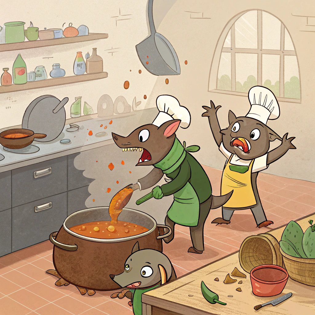 AI generated image by Red Panda AI: kobold soup incident