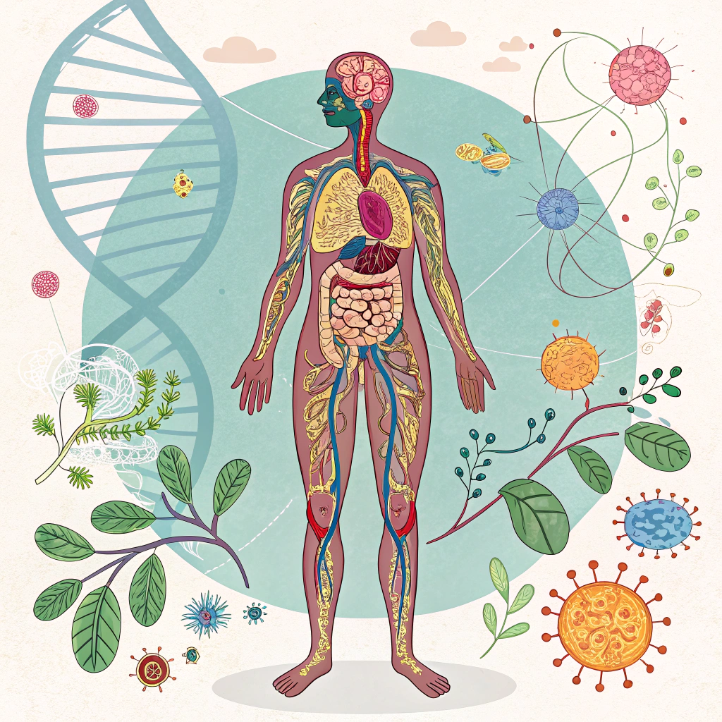 AI generated image by Red Panda AI: un cuerpo humano muy creativo para mostrar cosas relacionadas con la biologia
