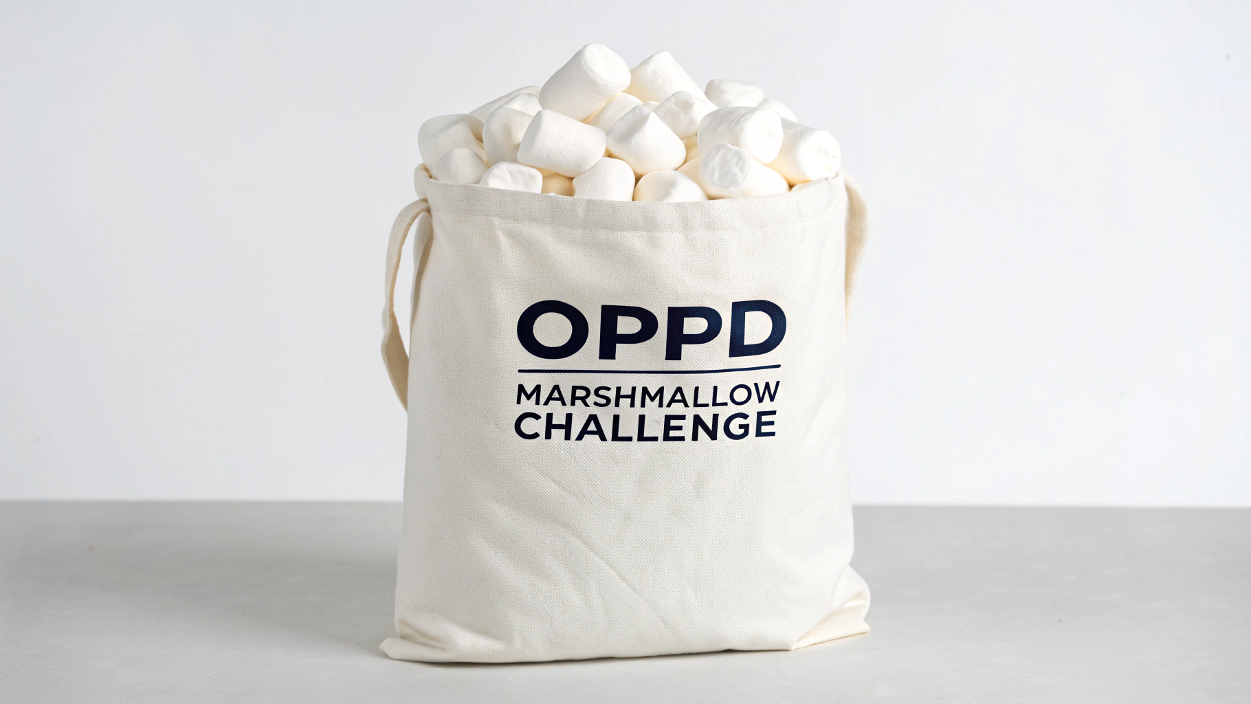 AI generated image by Red Panda AI: bag of marshmellows say "OPPD Marshmellow Challenge" on the side