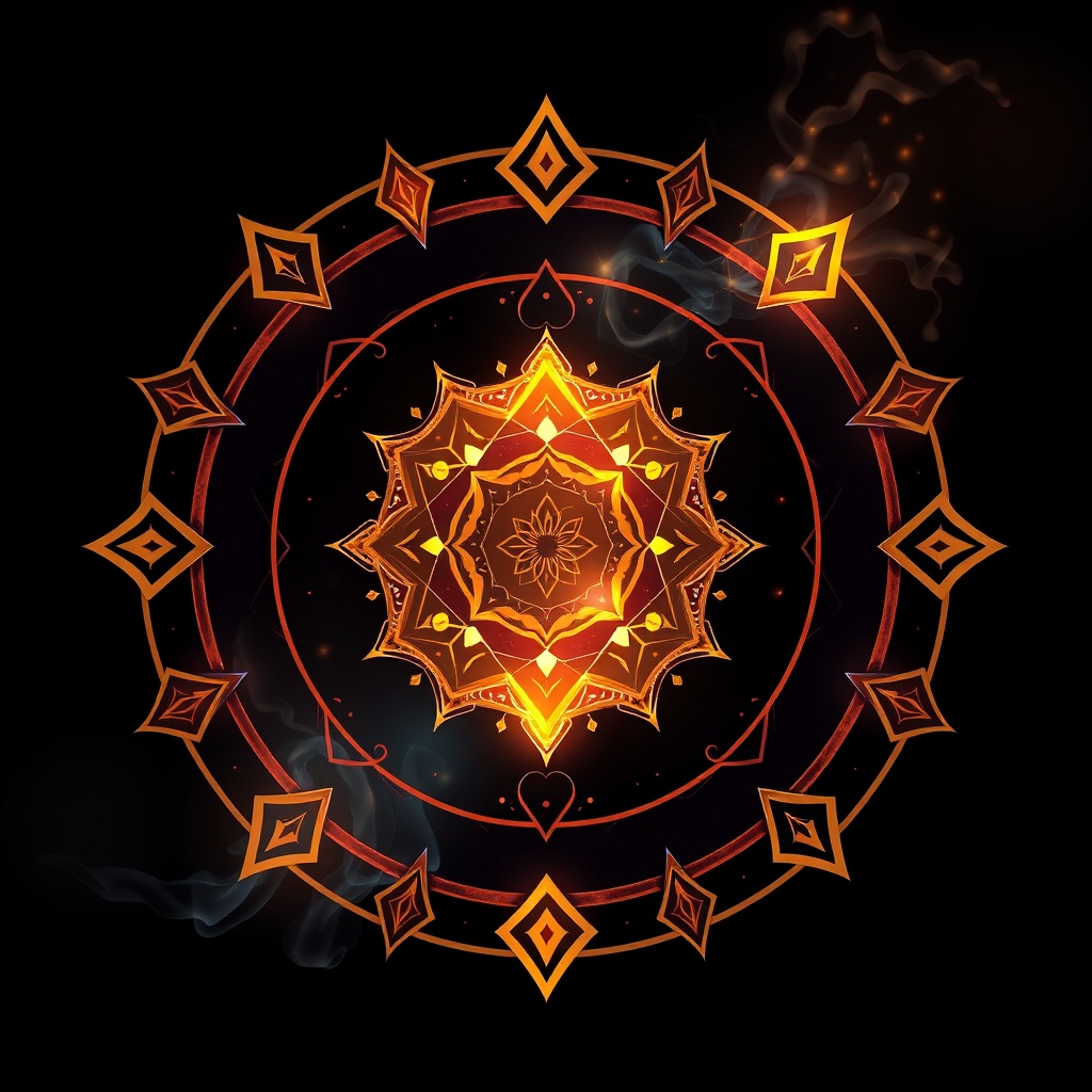 AI generated image by FLUX.1-schnell: a Logo that is also a beautiful conceptart that symbolizing alchemy and ai agents in one. High quality picture. Everything should look nice and warm