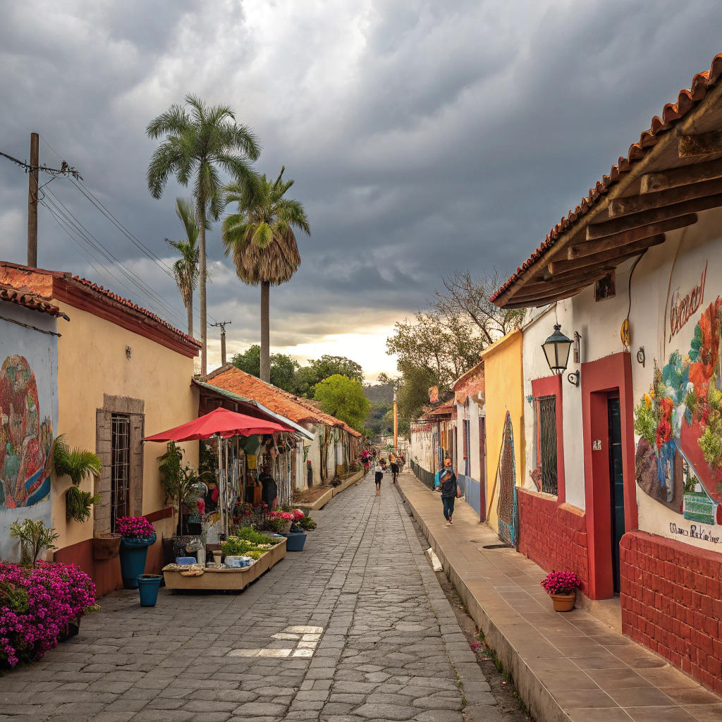 AI generated image by Red Panda AI: entre calles de pueblo mexicano como sinaloa