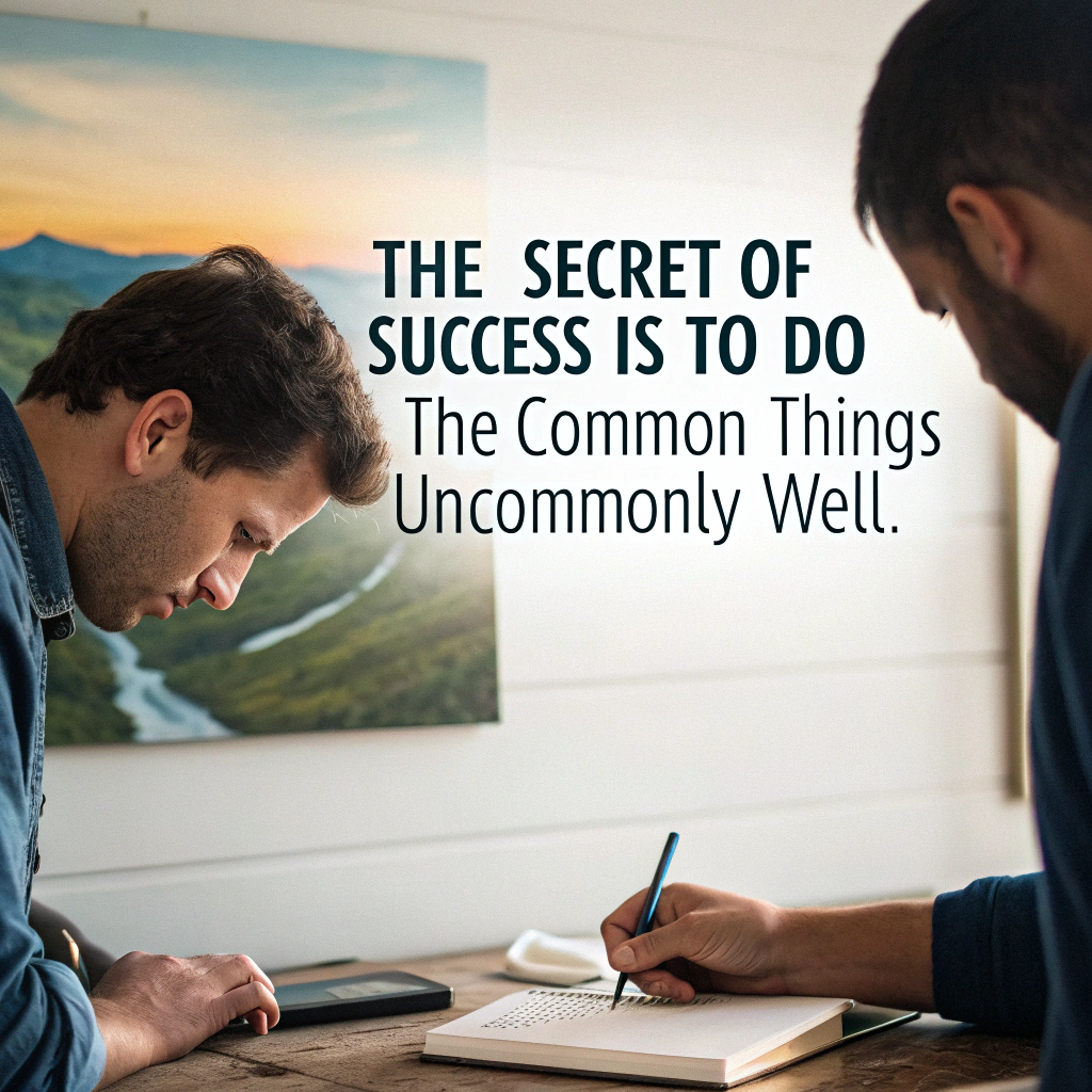 AI generated image by Red Panda AI: The secret of success is to do the common things uncommonly well.