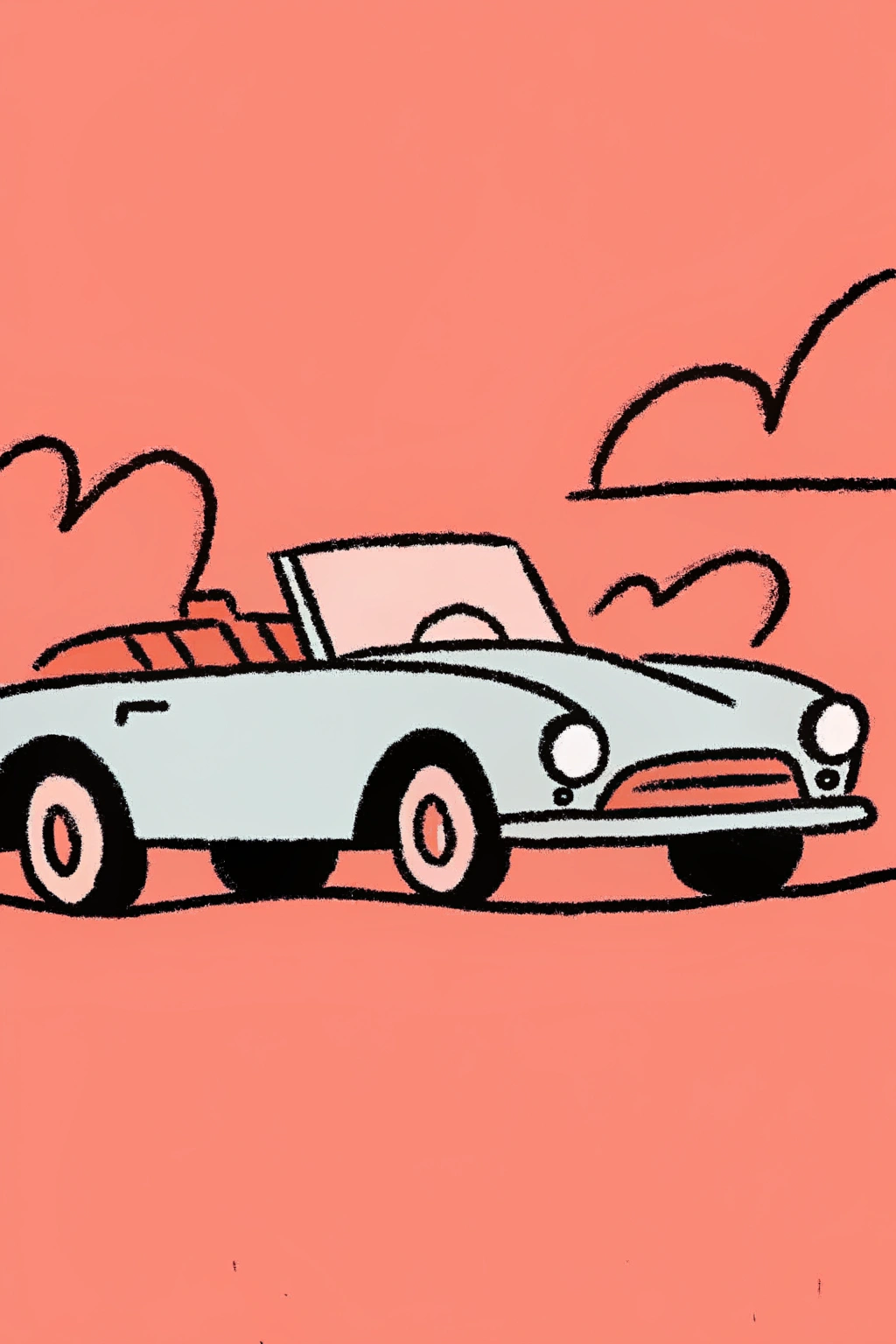 AI generated image by Red Panda AI: Vintage-inspired flyer for a Triumph convertible car rally, in a colored pencil sketch style. Focus on a front-angle view of the car with Detailed linework with cross-hatching, label key details of the car.