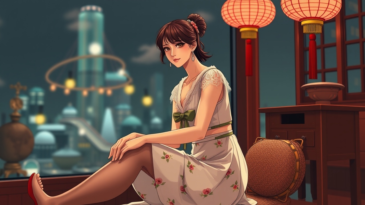 AI generated image by FLUX.1-schnell: Ziwei Eastern Saint is a term used in the Chinese context, usually referring to a saint or savior who will appear in the East in certain prophecies or belief systems.
A woman, Yonekura Ryoko,
The female model pose shows rich emotional body movements, randomly sampling to present the postures of sitting, lying or standing, or the postures of fashionable female models combined with dancing postures.
This woman is wearing 50s Vintage Front Tie Lace Short Sleeve Crop Top, PREMIUM STEREO FLORAL BODYCON SKIRT, Simple Nylon Stockings, French Thick Heel High Heels For Women, Square Toe One-Strap Stepped-On Feel Sandals,
The drawing style that shapes the atmosphere of a movie scene in a certain script segment presents real characters, while the background scene environment is randomly used to create a paper sculpture effect using sketch, animation, 3D cartoon illustration vector, or paper-cut clay.