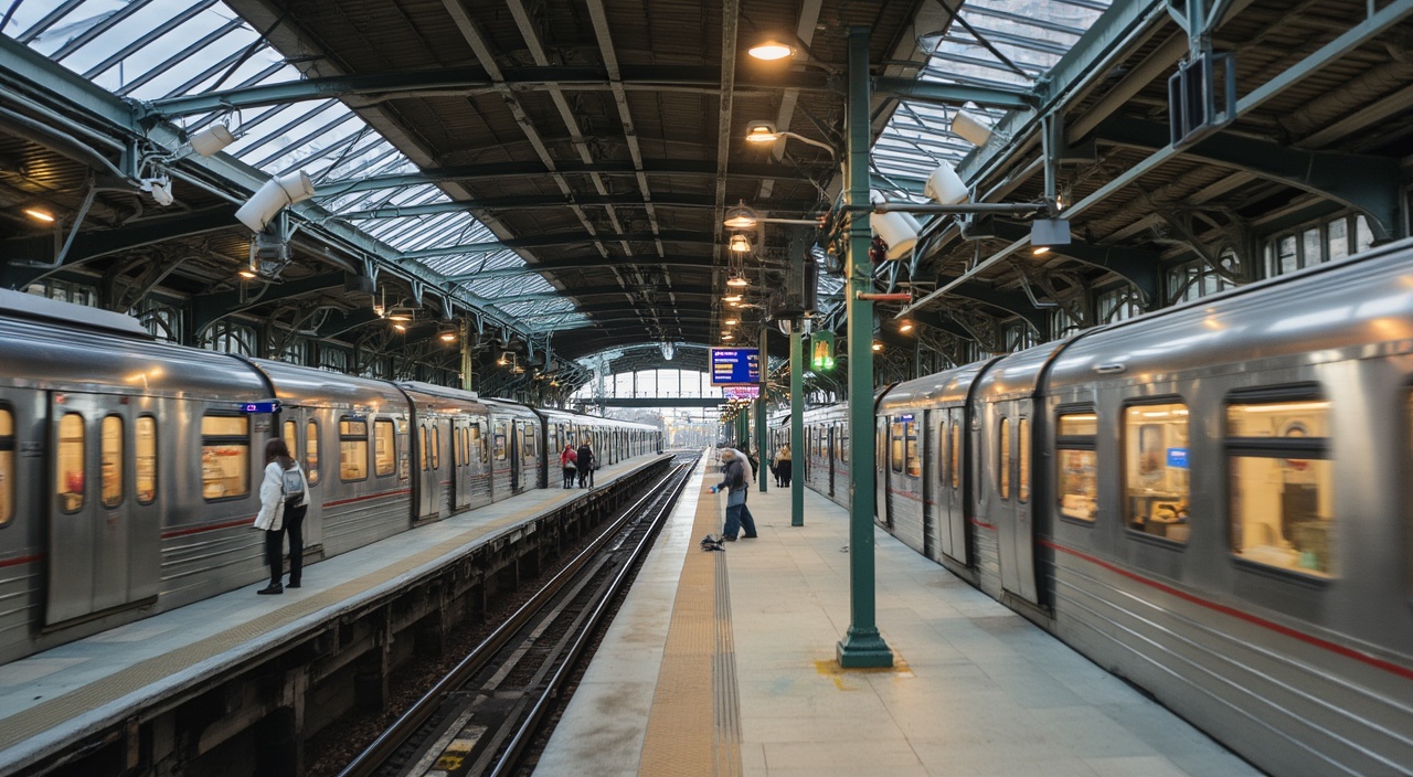 AI generated image by FLUX.1-pro: Elevated train station