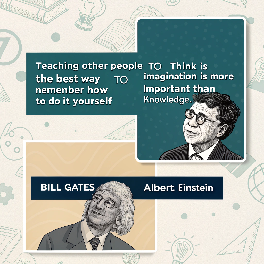 AI generated image by Red Panda AI: Requiero generar una imagen sobre frases dichas por BILL GATES E ALBERT EINSTEIN 
