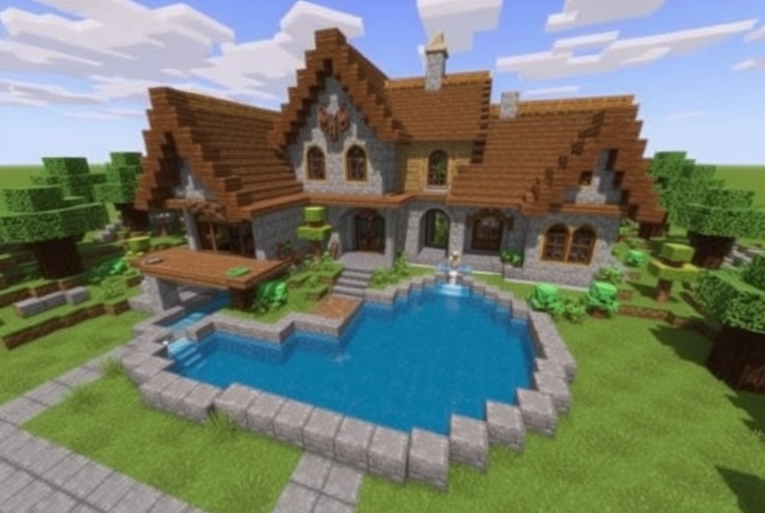 AI generated image by FLUX.1-schnell: Best Minecraft Fantasy House Design Ideas