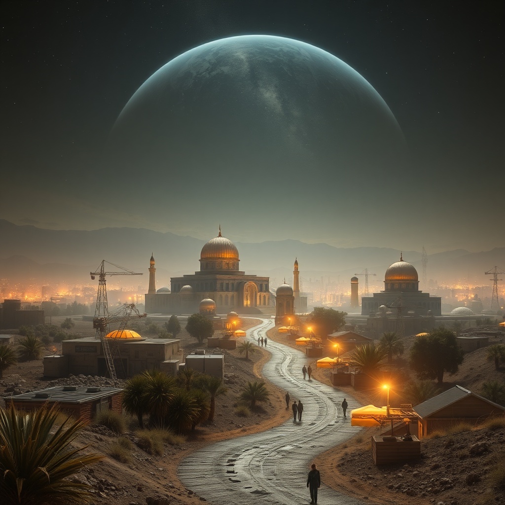 AI generated image by FLUX.1-schnell: A futuristic Israel in 2050 