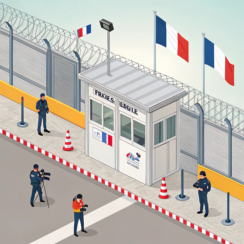 AI generated image by Red Panda AI: Une image qui montre le concept de sécurisation de la France aux frontières. Ne pas mettre de texte. 
