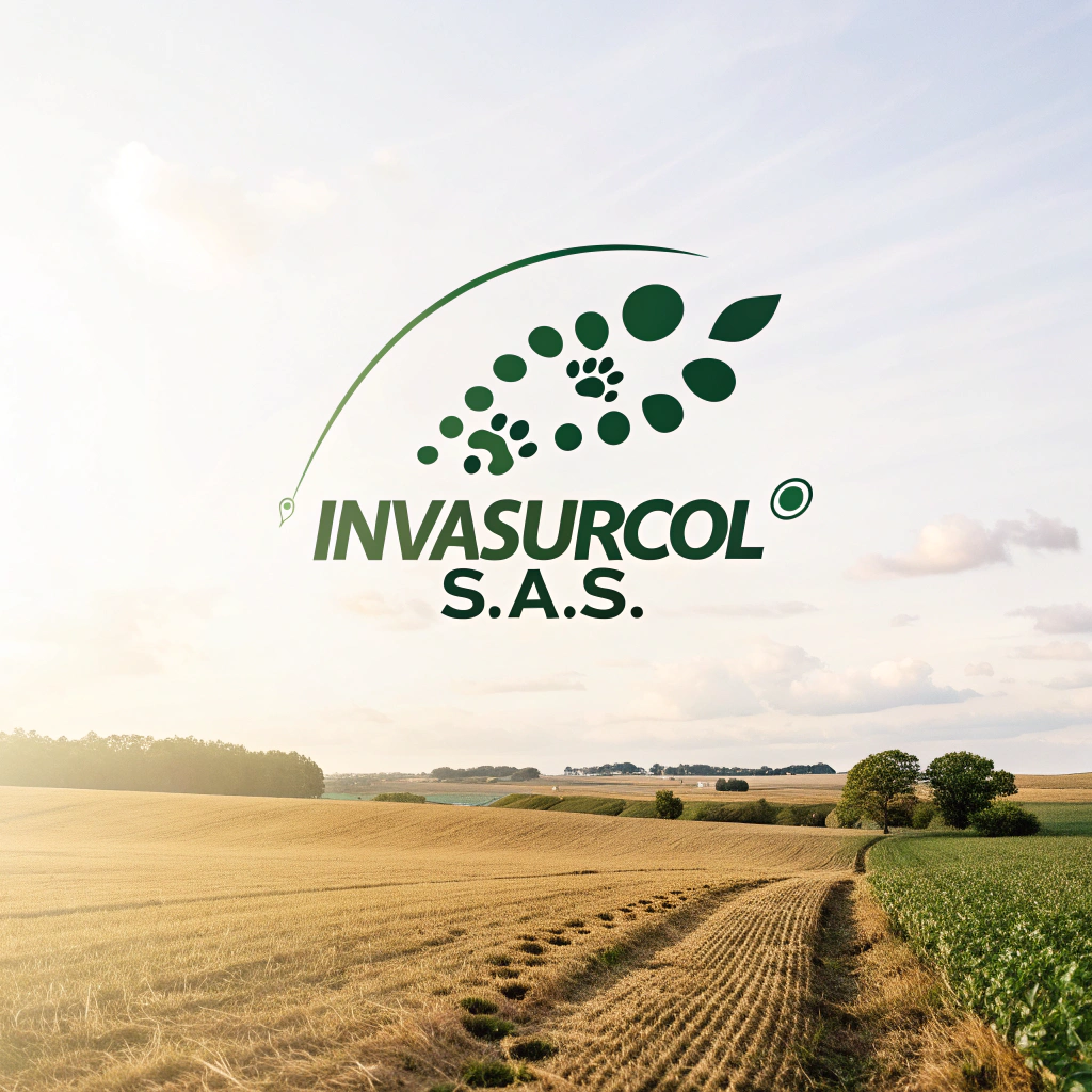 AI generated image by Red Panda AI: Diseña un logo profesional para 'Invasurcol S.A.S, una empresa de almacenes especializados en la venta de productos agropecuarios. El logo debe ser un imagotipo con un diseño minimalista, que transmita confianza, calidad y conexión con el sector agropecuario.

Quiero que aparezca huella de animales en el logo.