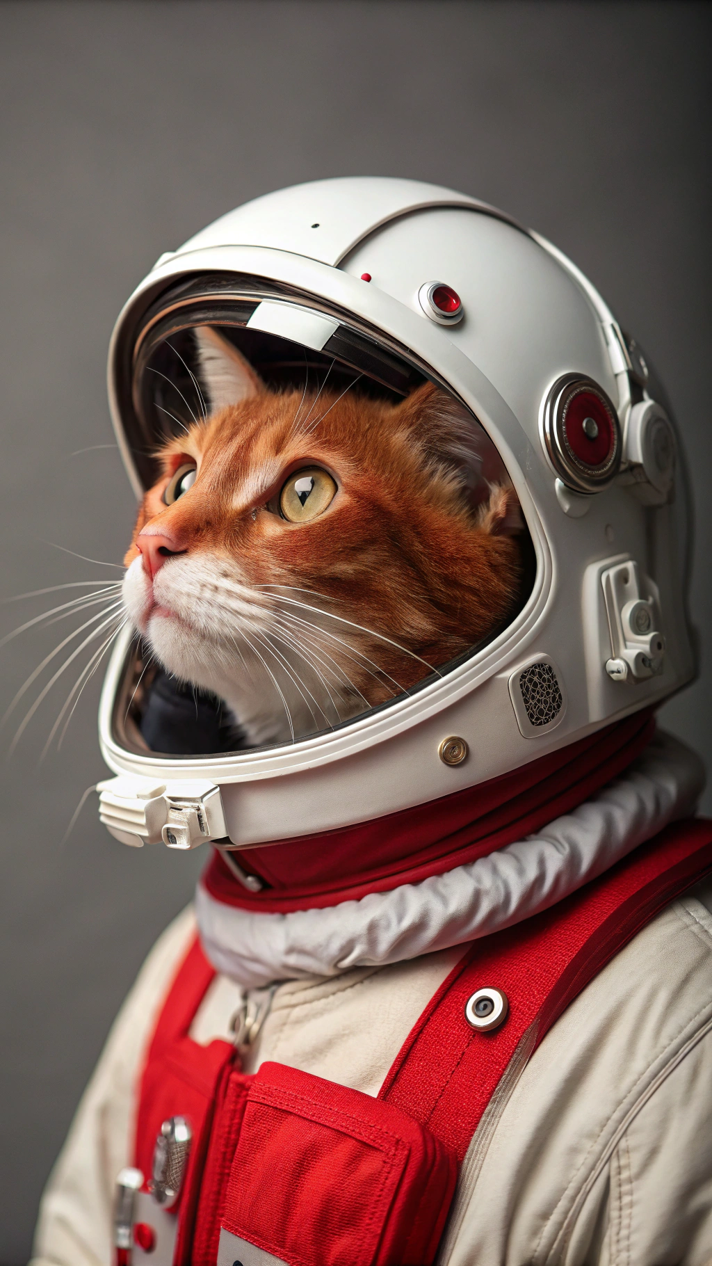 AI generated image by Recraft V3: Red cat cosmonaute anthropomorphique 