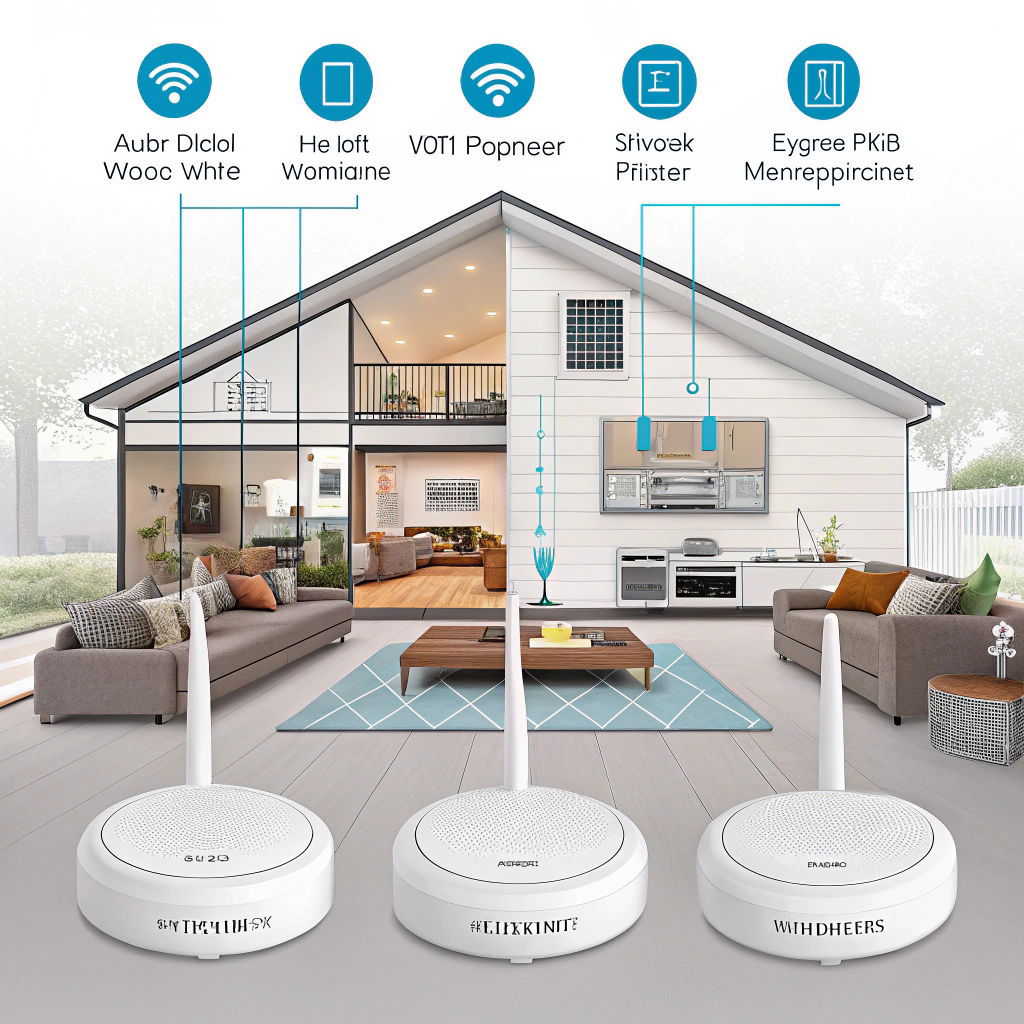 AI generated image by Red Panda AI: wifi mesh system at home