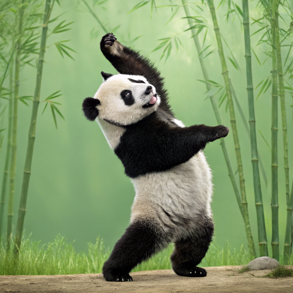 AI generated image by Red Panda AI: a panda dance