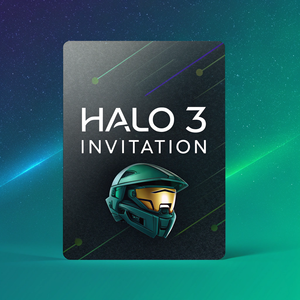 AI generated image by Red Panda AI: Tarjeta de invitación de halo3