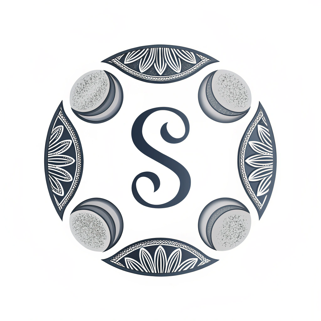 AI generated image by Red Panda AI: I'm doing a logo for a cloth brand. Generate an image on the letter "S" formed by moons.