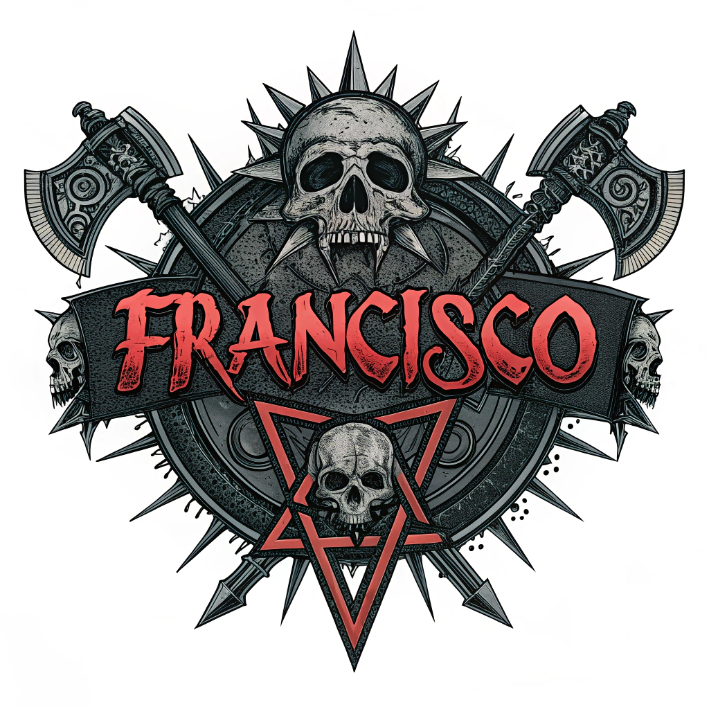 AI generated image by Red Panda AI: Crea un logo de death metal con el nombre de Francisco 