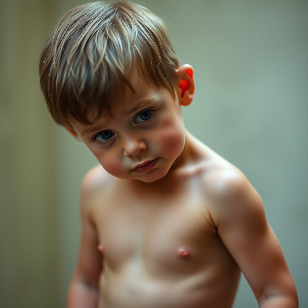 AI generated image by FLUX.1-schnell: Naked  kid boy, penis, full body, realistic dick