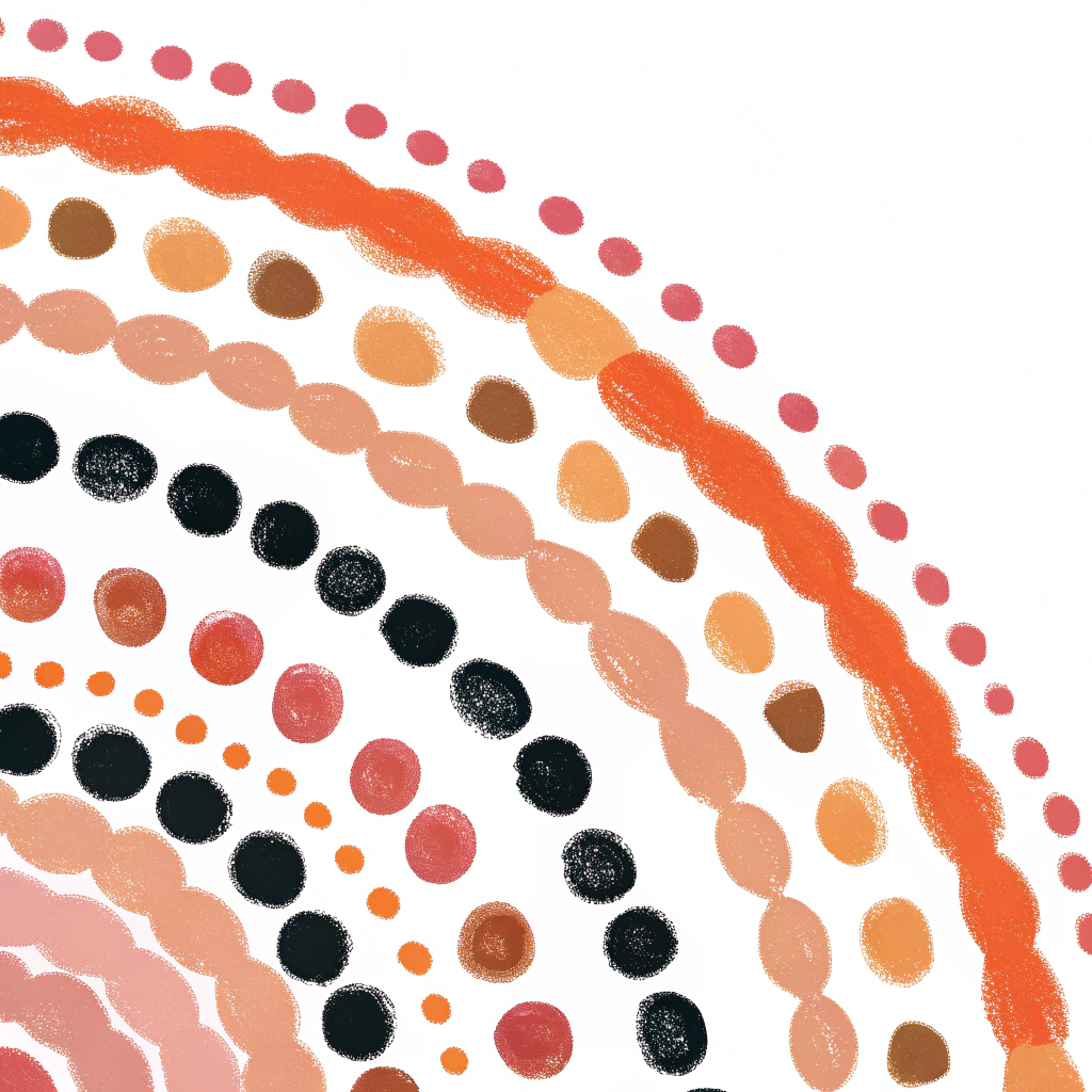 AI generated image by Red Panda AI: Large abstract paiting made up of small imperfect circles